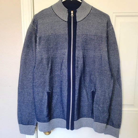 Robert Graham Other - Robert Graham Mens XL Jacket Sweater Long Sleeve Zip Front Classic Fit Blue $228